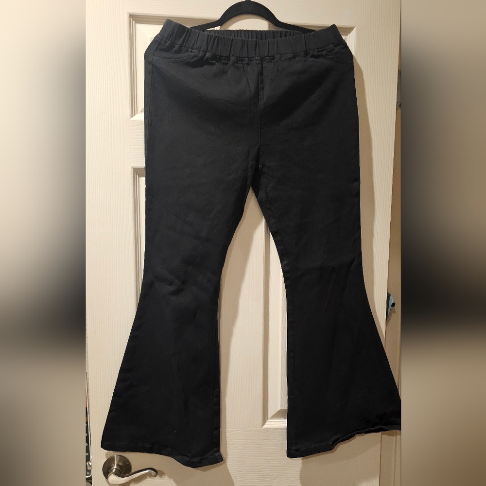 Umgee Black Flare Pants with Boot Cut Style
